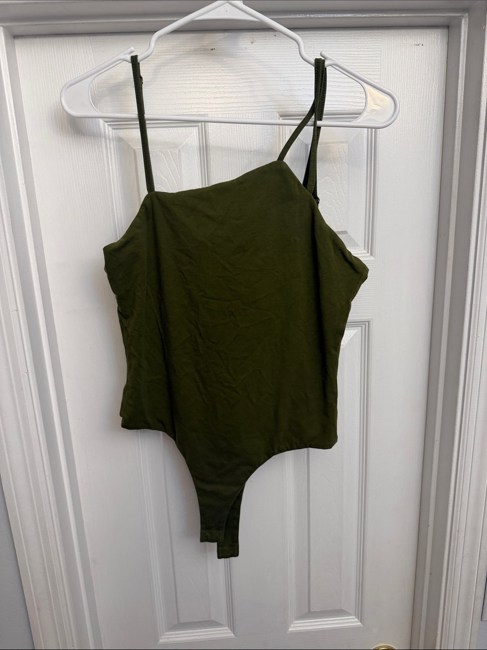 superdown Olive Green Spaghetti-Strap Bodysuit